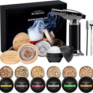 Cocktail Smoker Kit with Torch Wood Chimney and 6 Aromas New